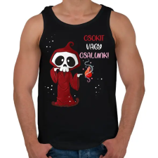 PRINTFASHION Csokit vagy csalunk halloween csontváz - Férfi atléta - Fekete atléta, trikó