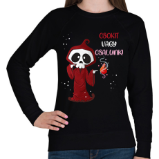 PRINTFASHION Csokit vagy csalunk halloween csontváz - Női pulóver - Fekete