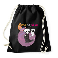 PRINTFASHION Csokit vagy csalunk halloween csontváz - Sportzsák, Tornazsák - Fekete tornazsák