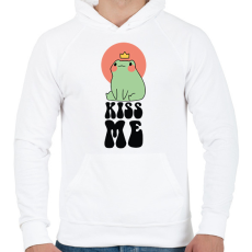 PRINTFASHION Csókolj meg - Béka - Férfi kapucnis pulóver - Fehér