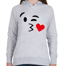PRINTFASHION Csókos smile - Női kapucnis pulóver - Sport szürke női pulóver, kardigán
