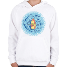 PRINTFASHION Csónak - Gyerek kapucnis pulóver - Fehér gyerek pulóver, kardigán