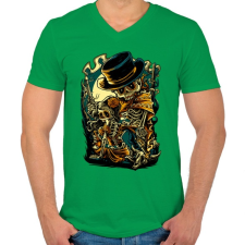 PRINTFASHION Csont bandita - Férfi V-nyakú póló - Zöld férfi póló