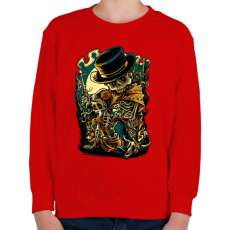 PRINTFASHION Csont bandita - Gyerek pulóver - Piros