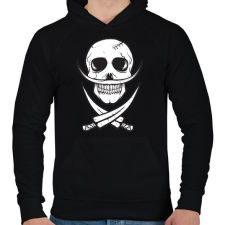PRINTFASHION Csontbajusz - Férfi kapucnis pulóver - Fekete férfi pulóver, kardigán