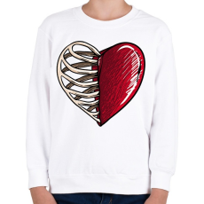 PRINTFASHION csontszív - Gyerek pulóver - Fehér