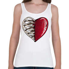 PRINTFASHION csontszív - Női atléta - Fehér