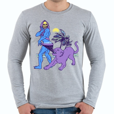 PRINTFASHION Csontváz a tengerparton - Férfi hosszú ujjú póló - Sport szürke