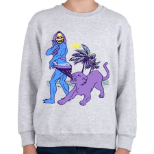 PRINTFASHION Csontváz a tengerparton - Gyerek pulóver - Sport szürke gyerek pulóver, kardigán