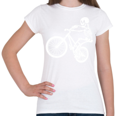 PRINTFASHION Csontváz bringás - Női póló - Fehér