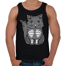 PRINTFASHION csontváz cica - Férfi atléta - Fekete atléta, trikó