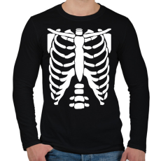 PRINTFASHION Csontváz - Férfi hosszú ujjú póló - Fekete