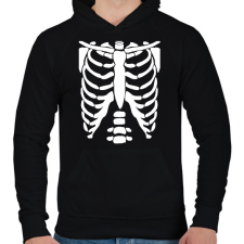 PRINTFASHION Csontváz - Férfi kapucnis pulóver - Fekete férfi pulóver, kardigán