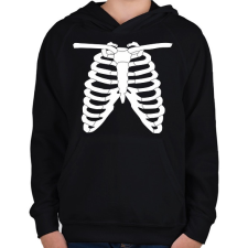 PRINTFASHION Csontváz - Gyerek kapucnis pulóver - Fekete gyerek pulóver, kardigán