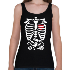 PRINTFASHION Csontváz - Női atléta - Fekete női trikó