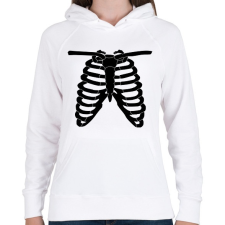 PRINTFASHION Csontváz - Női kapucnis pulóver - Fehér női pulóver, kardigán