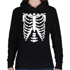 PRINTFASHION Csontváz - Női kapucnis pulóver - Fekete női pulóver, kardigán