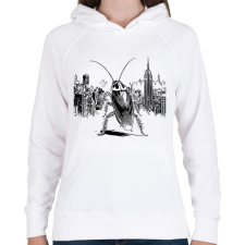 PRINTFASHION Csótány rajz - Női kapucnis pulóver - Fehér női pulóver, kardigán