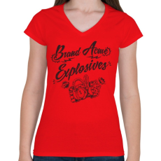 PRINTFASHION Csúcspont - Női V-nyakú póló - Piros