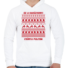 PRINTFASHION csúnya pulcsi - Férfi kapucnis pulóver - Fehér