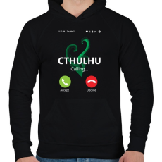 PRINTFASHION Cthulhu hívása - Férfi kapucnis pulóver - Fekete