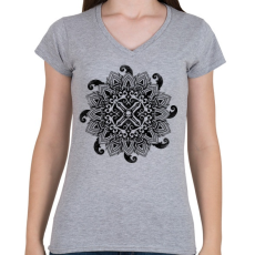 PRINTFASHION Cthulhu hívása - Női V-nyakú póló - Sport szürke