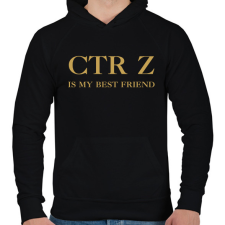 PRINTFASHION CTR+Z is my best friend - Férfi kapucnis pulóver - Fekete férfi pulóver, kardigán