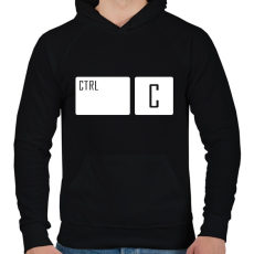 PRINTFASHION Ctrl + C - Férfi kapucnis pulóver - Fekete