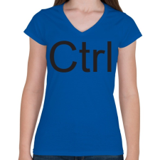 PRINTFASHION CTRL - Női V-nyakú póló - Királykék női póló