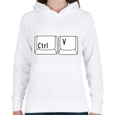 PRINTFASHION CTRL V - Női kapucnis pulóver - Fehér