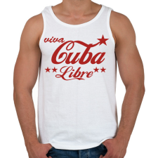 PRINTFASHION Cuba libre - Férfi atléta - Fehér atléta, trikó