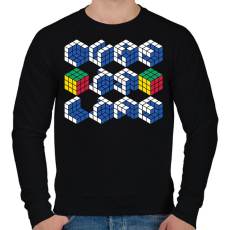 PRINTFASHION Cube id life - Férfi pulóver - Fekete