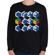 PRINTFASHION Cube id life - Gyerek pulóver - Fekete