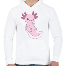 PRINTFASHION Cuki axolotl - Férfi kapucnis pulóver - Fehér
