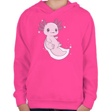 PRINTFASHION Cuki axolotl - Gyerek kapucnis pulóver - Fukszia gyerek pulóver, kardigán