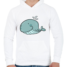PRINTFASHION Cuki bálna - Férfi kapucnis pulóver - Fehér férfi pulóver, kardigán