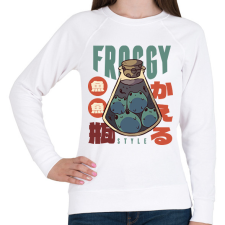 PRINTFASHION Cuki békák - Női pulóver - Fehér női pulóver, kardigán