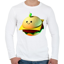 PRINTFASHION Cuki burger - Férfi hosszú ujjú póló - Fehér férfi póló