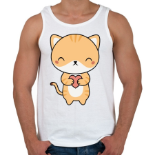 PRINTFASHION Cuki cica - Férfi atléta - Fehér atléta, trikó