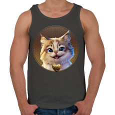 PRINTFASHION Cuki Cica - Férfi atléta - Sötétszürke