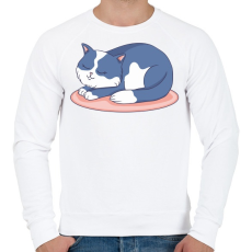 PRINTFASHION Cuki cica - Férfi pulóver - Fehér
