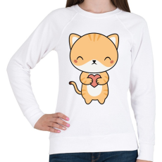 PRINTFASHION Cuki cica - Női pulóver - Fehér