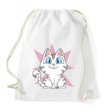 PRINTFASHION Cuki cica - Sportzsák, Tornazsák - Fehér tornazsák