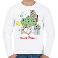PRINTFASHION cuki cicák karácsony - Férfi pulóver - Fehér férfi pulóver, kardigán
