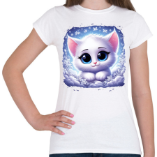 PRINTFASHION Cuki cicus - Női póló - Fehér női póló