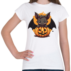 PRINTFASHION Cuki denevér tökkel - Női póló - Fehér