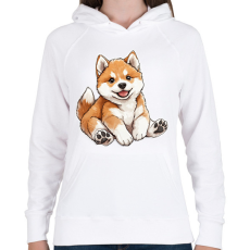 PRINTFASHION Cuki Duci Akita Inu - Női kapucnis pulóver - Fehér