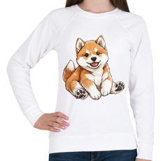 PRINTFASHION Cuki Duci Akita Inu - Női pulóver - Fehér