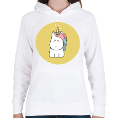 PRINTFASHION Cuki egyszarvú - Női kapucnis pulóver - Fehér