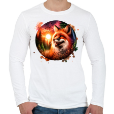 PRINTFASHION Cuki erdei róka - Férfi hosszú ujjú póló - Fehér férfi póló